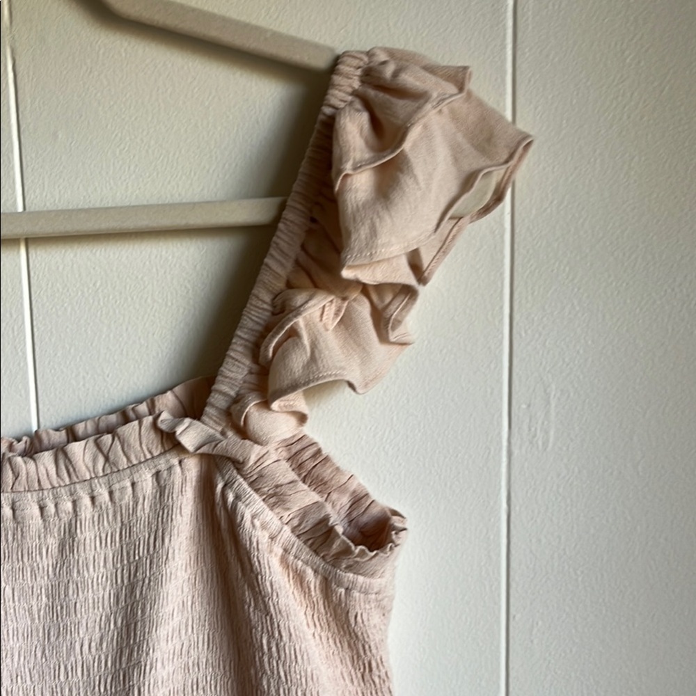 NWT Jodifl Women’s Cream Boho Cottage Core Maxi Ruffle Smocked Dress Sz 2X - Picture 11 of 16